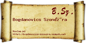 Bogdanovics Szonóra névjegykártya